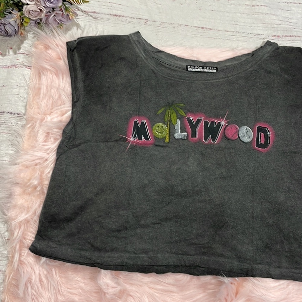 Prince Peter Collection Black 'M Hollywood' Graphic Muscle Tee - Picture 5 of 8